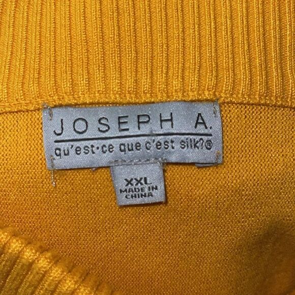 JOSEPH A. Zipper Cowl Neck Sweater Mustard Golden Zipper Sleeve Oversized XXL - Picture 6 of 7